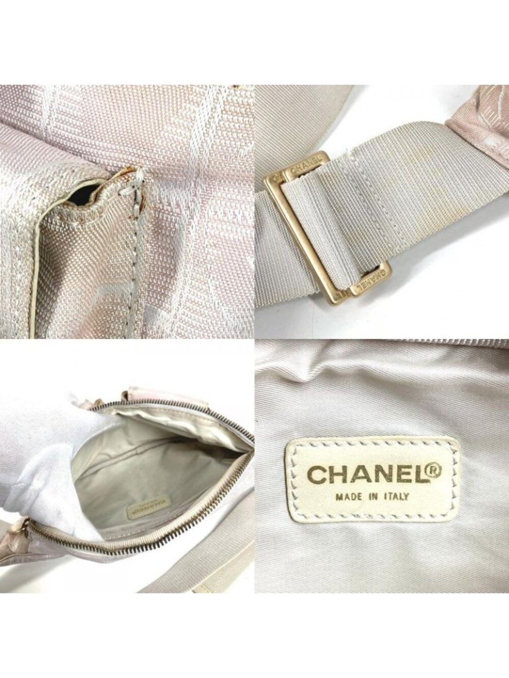 Chanel Body Bag Waist Pouch Nylon Pink - Picture 8 of 9